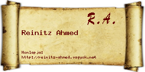 Reinitz Ahmed névjegykártya